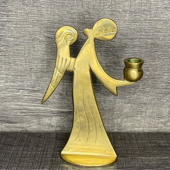 Vintage Accents Vintage Brass Angel Candle Holder Poshmark